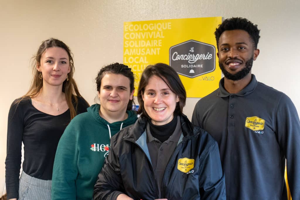 L'équipe de La Conciergerie Solidaire de Borny, composée de Laura Jung, Déborah Courvoisier, Zohra Bentaleb et Didier Porsan