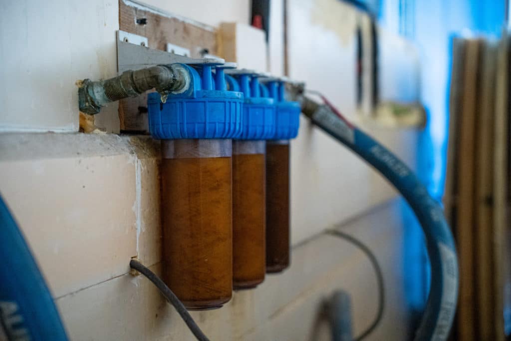 Photo des trois filtres qui assurent un triple système de filtration des huiles de fritures.